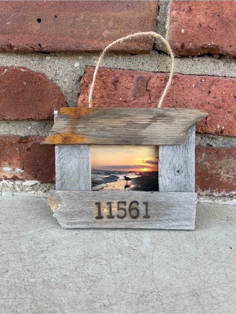 Nautical Driftwood Hanging Photo Frame - customize wording